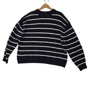 H&M Sweater Women's Black White Stripe Medium